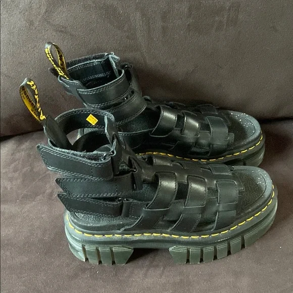 Dr. Martens Ricki Gladiator Black Platform Sandals 7 - Picture 8 of 14